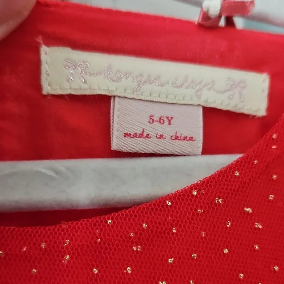 Red Ruffled Kids Tulle Dress - Picture 2 of 14